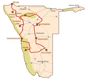 Namibia Highlights Map